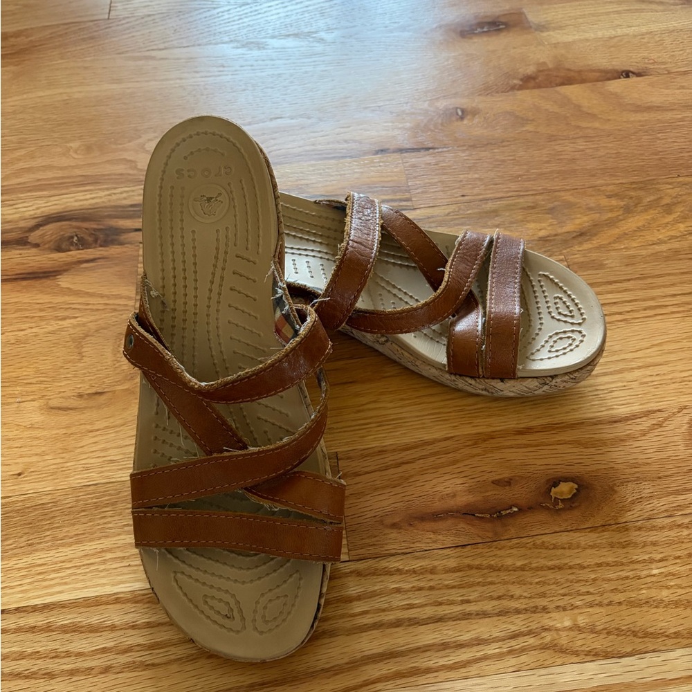 CROCS Brown Strappy Sandals